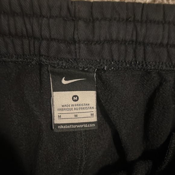 Nike Sweat Pants Mens Size Medium Black White Logo - Picture 2 of 4